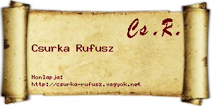 Csurka Rufusz névjegykártya